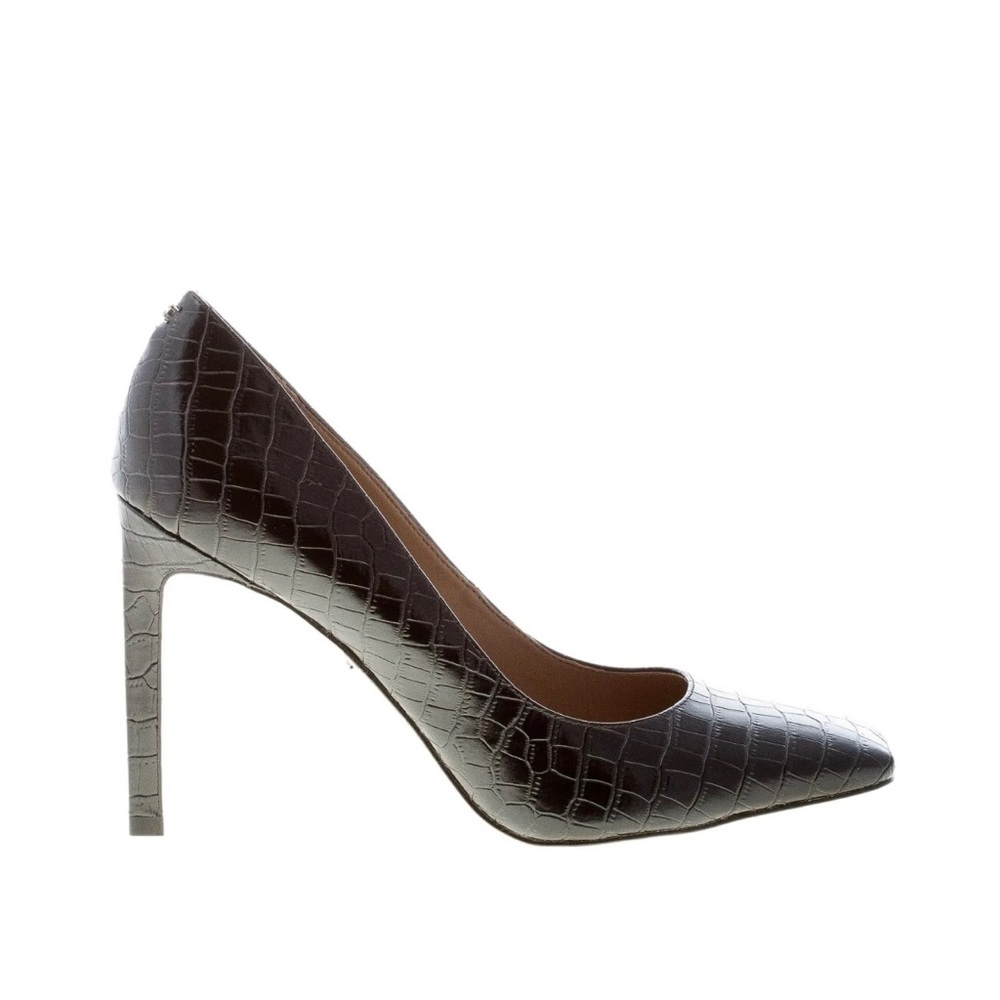 Black Crocodile Print Slip On Pump Heels Sam Edelman - Picture 2 of 4
